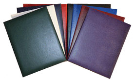 purple, red, blue, green, Burgundy, black and white turned edge diploma covers