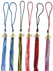 2 color tassels with date charm