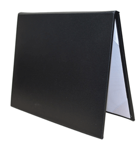 black turned edge leatherette junior tent style diploma case