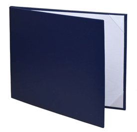 navy blue leatherette double landscape diploma case