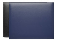 black and navy leatherette diploma cases with page protectors